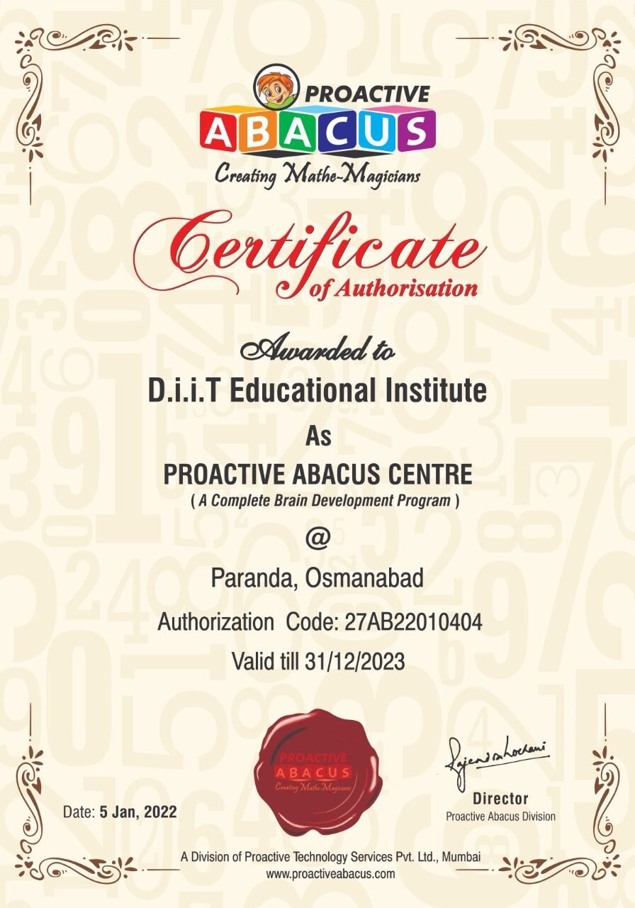 Abacus certificate